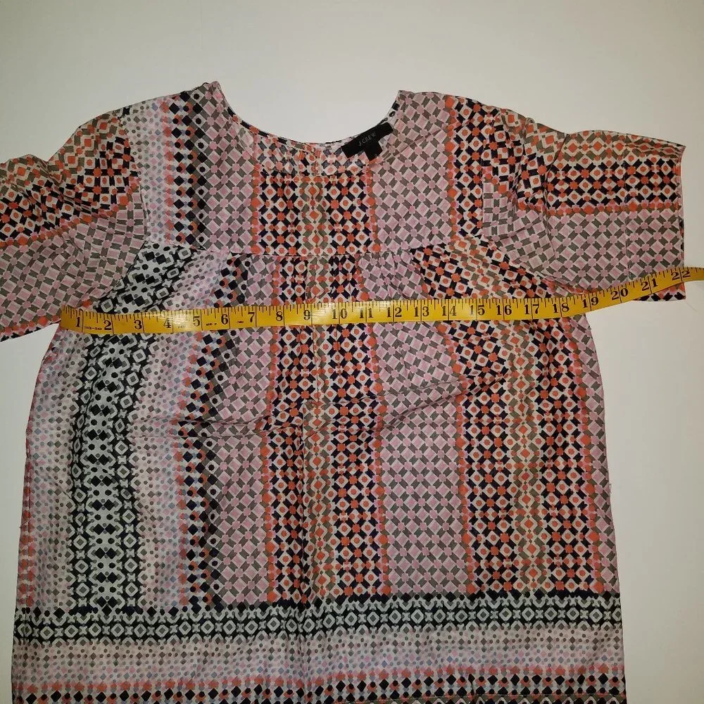 J.CREW 4 Pink geo‎ top Item A1328